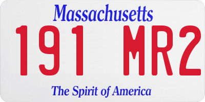 MA license plate 191MR2