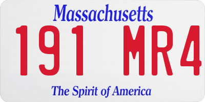 MA license plate 191MR4