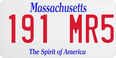 MA license plate 191MR5