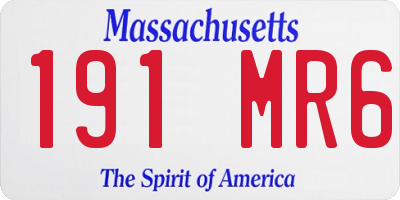 MA license plate 191MR6