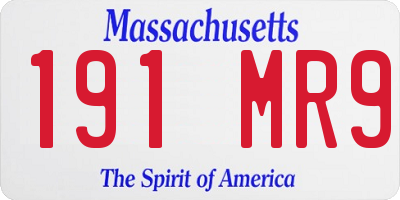 MA license plate 191MR9