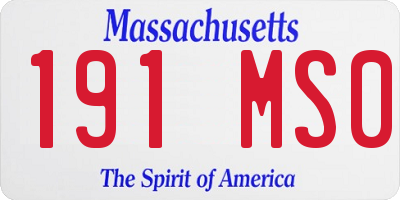 MA license plate 191MS0