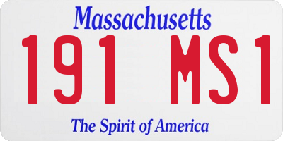 MA license plate 191MS1