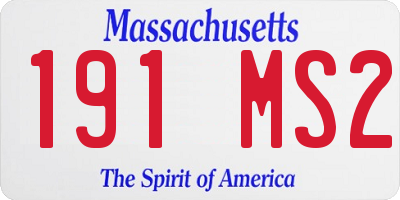 MA license plate 191MS2