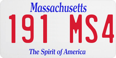 MA license plate 191MS4