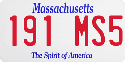 MA license plate 191MS5