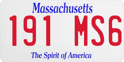MA license plate 191MS6