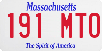 MA license plate 191MT0