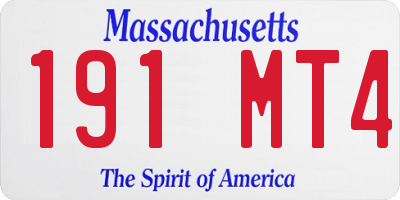MA license plate 191MT4