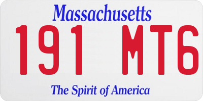 MA license plate 191MT6