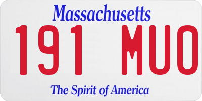 MA license plate 191MU0