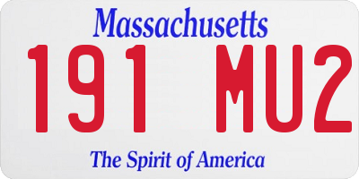 MA license plate 191MU2
