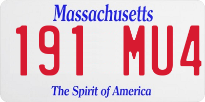 MA license plate 191MU4