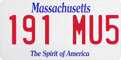 MA license plate 191MU5
