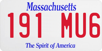 MA license plate 191MU6