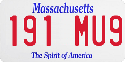 MA license plate 191MU9
