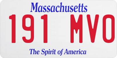 MA license plate 191MV0