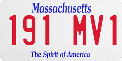 MA license plate 191MV1