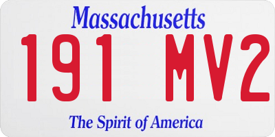 MA license plate 191MV2