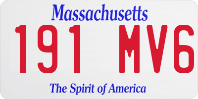 MA license plate 191MV6