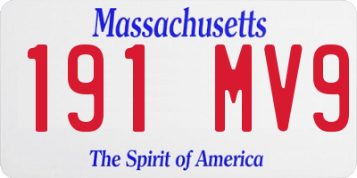 MA license plate 191MV9