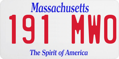 MA license plate 191MW0
