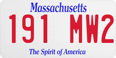 MA license plate 191MW2