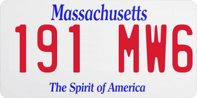 MA license plate 191MW6