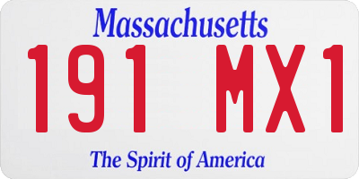 MA license plate 191MX1