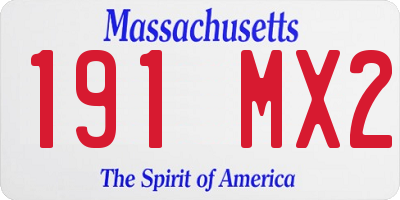MA license plate 191MX2