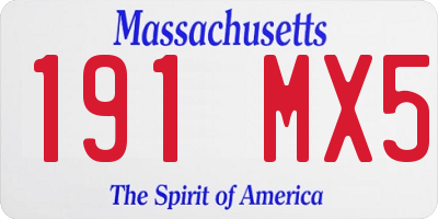 MA license plate 191MX5