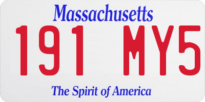MA license plate 191MY5