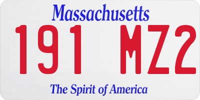 MA license plate 191MZ2