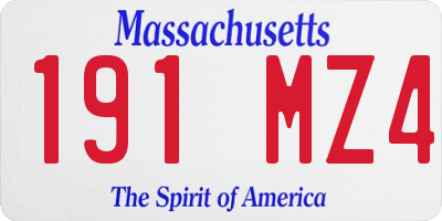 MA license plate 191MZ4