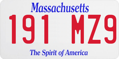 MA license plate 191MZ9