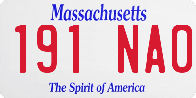 MA license plate 191NA0