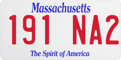 MA license plate 191NA2