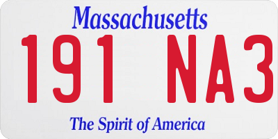 MA license plate 191NA3