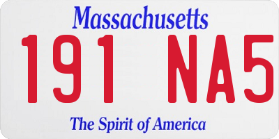 MA license plate 191NA5