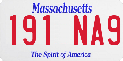 MA license plate 191NA9