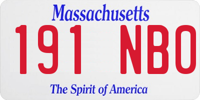 MA license plate 191NB0