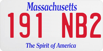 MA license plate 191NB2