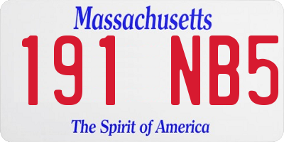 MA license plate 191NB5