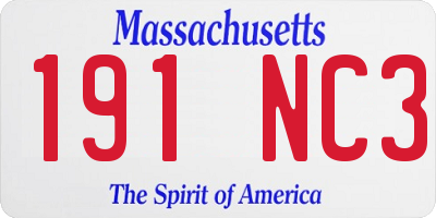 MA license plate 191NC3