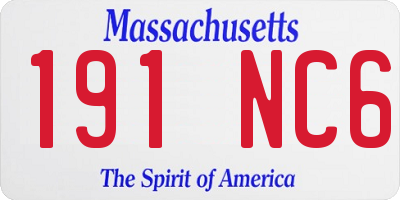MA license plate 191NC6