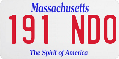 MA license plate 191ND0