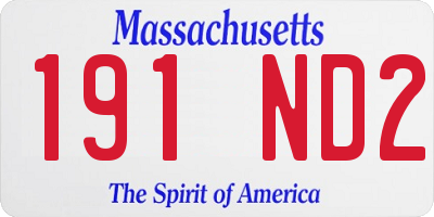 MA license plate 191ND2