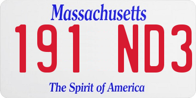 MA license plate 191ND3