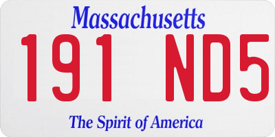 MA license plate 191ND5