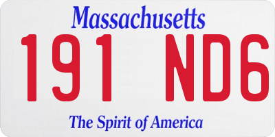 MA license plate 191ND6